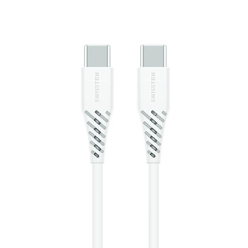 Datový kabel Swissten TPE USB-C/USB-C Power Delivery 5A (100W) 1.5 m - Bílý