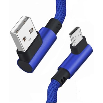 Kabel USB Micro - Modrý, zahlý 1m
