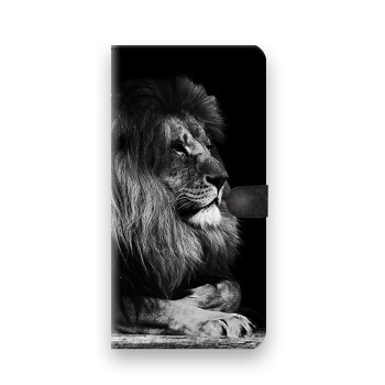 Knížkový obal pro Samsung Galaxy J3 (2016) - Černobílý lev