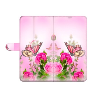 Knížkové pouzdro pro mobil Huawei P10 Lite - Růže a motýli
