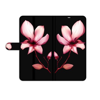 Knížkový obal na mobil Huawei P8 Lite (2017) - Růžová květina