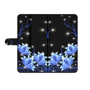Knížkový obal na Huawei Y6 Pro - Modré květiny