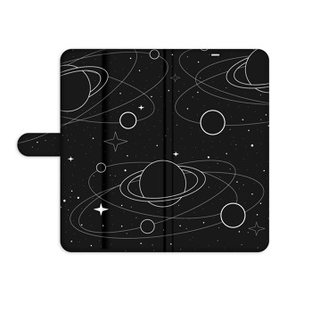 Knížkový obal pro mobil Honor 6X - Černo-bílý vesmír
