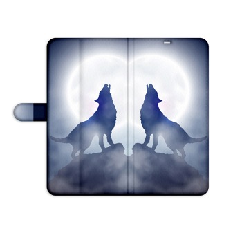 Knížkový obal na mobil Samsung Galaxy S5 / Neo - Vlk při úplňku