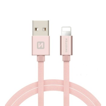Swissten nabíjecí kabel lightning pro iPhone - 1.2M, Růžový