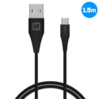 Swissten nabíjecí kabel USB Micro - 1.5M, Černý