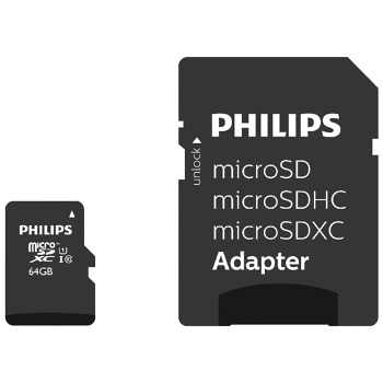 Philips pamětová karta Micro SDHC s adaptérem - 64GB