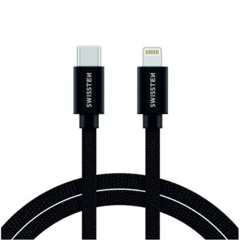 Swissten nabíjecí kabel USB-C/lightning 1,2M pro iPhone - Černý