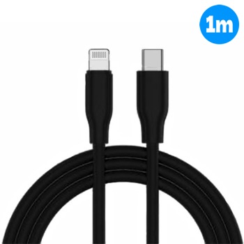 Rychlonabíjecí kabel USB-C na lightning 5A 1m - Černý