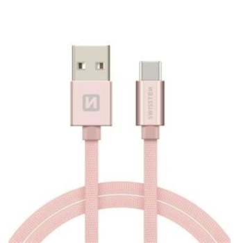 Swissten nabíjecí kabel USB-C - 1.2M, Růžový