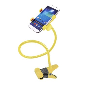 Připínací, univerzální stolní držák na telefon - Žlutý