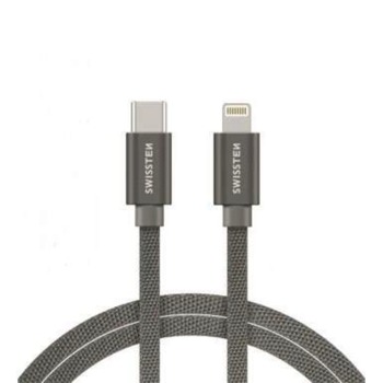 Swissten nabíjecí kabel USB-C/lightning 1,2M pro iPhone - Šedé
