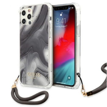 Kryt Guess Apple iPhone 12 Pro Grey Hardcase Marble Collection