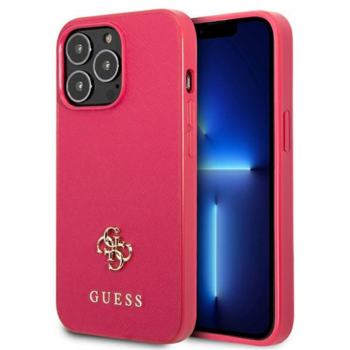 Kryt Guess Apple iPhone 13 Pro Max Pink Hardcase Saffiano 4G Small Metal Logo