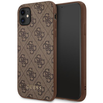 Kryt Guess Apple iPhone XR Brown Hard Case 4G Metal Gold Logo
