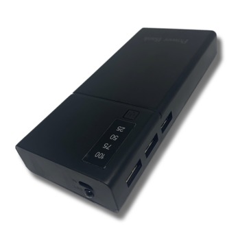 Mobilní power banka, 3x USB vstup - 30000 mAh, Černá