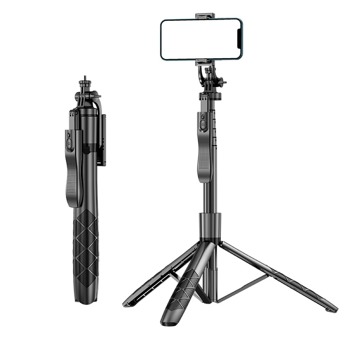Luxusní Selfie tyč L16 1.5m s dálkovým ovládáním a stojánkem - Černá
