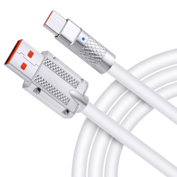 Rychlonabijecí svítící odolný kabel USB-C 120W - Bílý, 1m