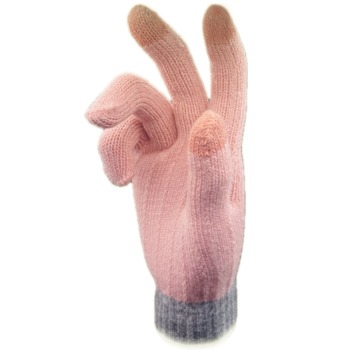 Silné dotykové zimní rukavice - Růžové