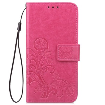 Flipové pouzdro na mobil Samsung Galaxy A15 - Čtyřlístek, Růžové