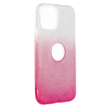 Třpytivý zadní kryt pro iPhone 11 - Růžovo-stříbrný
