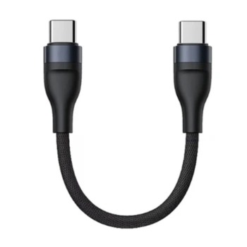 Rychlonabíjecí kabel USB-C/USB-C - Černý, 25cm