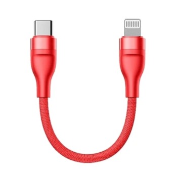 Rychlonabíjecí kabel USB-C/Lightning - Červený, 25cm