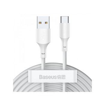 Baseus nabíjecí / datový kabel USB / USB-C 5A (2ks/Set) 1.5m Simple Wisdom bílá