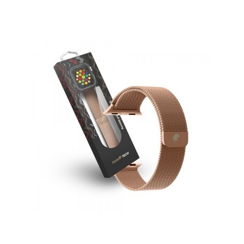 RhinoTech ocelový řemínek milánský tah pro Apple Watch 38/40/41mm růžově-zlatý