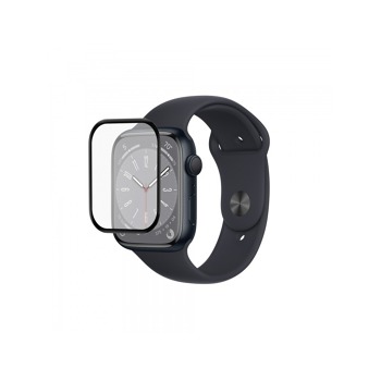 COTECi 4D sklo s celoplošným lepením s černým lemem pro Apple Watch 8 41 mm
