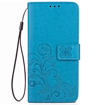 Zavírací obal pro mobil Samsung Galaxy A55 5G - Čtyřlístek, Modré