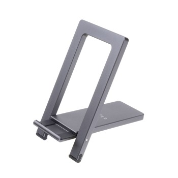 Hliníkový stojánek FIXED Frame Pocket na stůl pro mobilní telefony - Space gray
