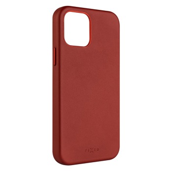 Kožený zadní kryt FIXED MagLeather s podporou MagSafe pro Apple iPhone 12, červený