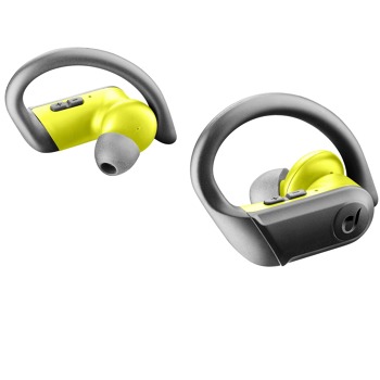 True wireless sluchátka Cellularline Sprinter se sportovními nástavci - Černo-žlutá