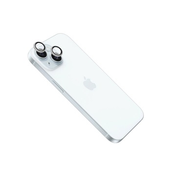 Ochranná skla čoček fotoaparátů FIXED Camera Glass pro Apple iPhone 15, stříbrná