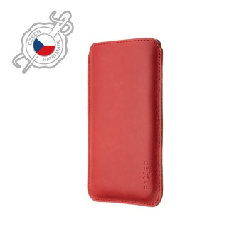 Tenké pouzdro FIXED Slim vyrobené z pravé kůže pro Apple iPhone 12, červené 
