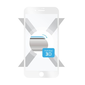 Ochranné tvrzené sklo FIXED 3D Full-Cover pro Apple iPhone 7 Plus, s lepením přes celý displej, bílé, 0.33 mm