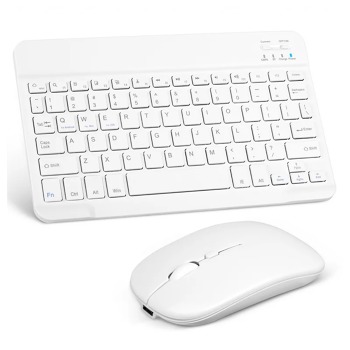 Bezdrátová bluetooth klávesnice s myší - Bílá