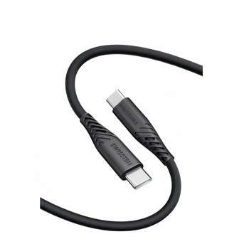 DATOVÝ KABEL SWISSTEN SOFT SILICONE USB-C / USB-C 1,5 M 60W ČERNÝ