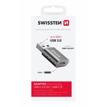 SWISSTEN ADAPTER USB-A(M)/USB-C(F)