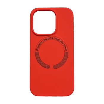 Barevný silikonový kryt MagSafe pro iPhone 14 Plus - Červený