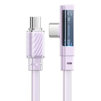 Kabel USB-C na USB-C Mcdodo CA-3454 90 stupňů 1,8m s LED (fialový)