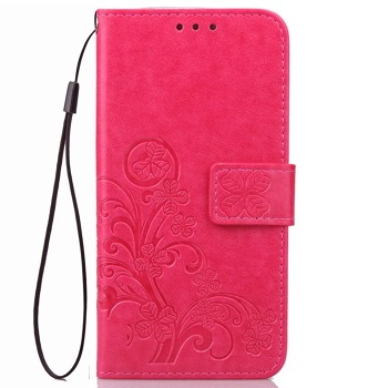 Knížkový obal pro Samsung Galaxy A70 - Růžové, čtyřlístek