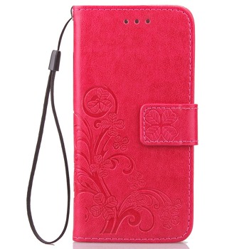Zavírací pouzdro pro mobil Xiaomi Redmi 7A - Růžové, čtyřlístek
