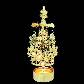 3D stromeček - zlatý, svíčky-16cm
