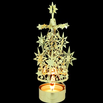 3D stromeček - zlatý, hvězdy-16cm