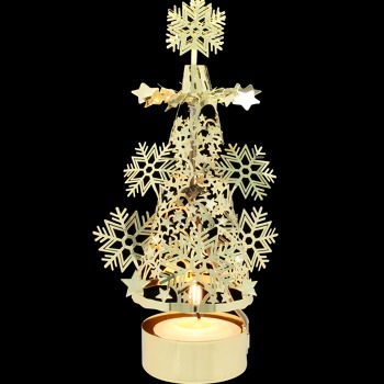 3D stromeček - zlatý, sněžné vločky-16cm