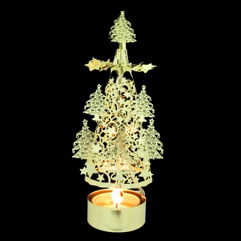 3D stromeček - zlatý, vánoční stromeček-16cm