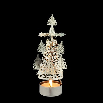 3D stromeček - stříbrný, vánoční stromeček-16cm