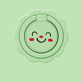 Otočný prstenový stojánek na telefon - Smajlík, Zelený